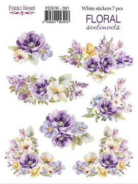 Set of stickers 7 pcs, Floral Sentiments, #391